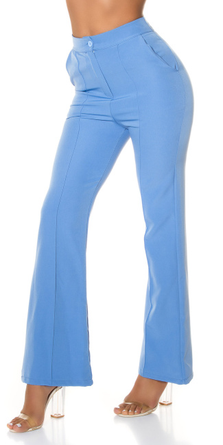 Elegant high-waisted business style flared pants Blue